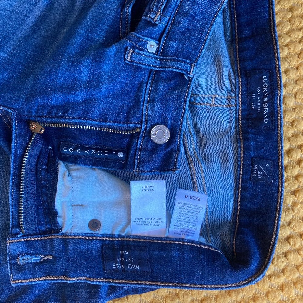 Lucky Brand Ankle Mid Rise Skinny Jeans Size 6/28
